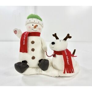 Vintage Hallmark Jingle Pals Snow What Fun Animated Singing Snowman Dog Plush
